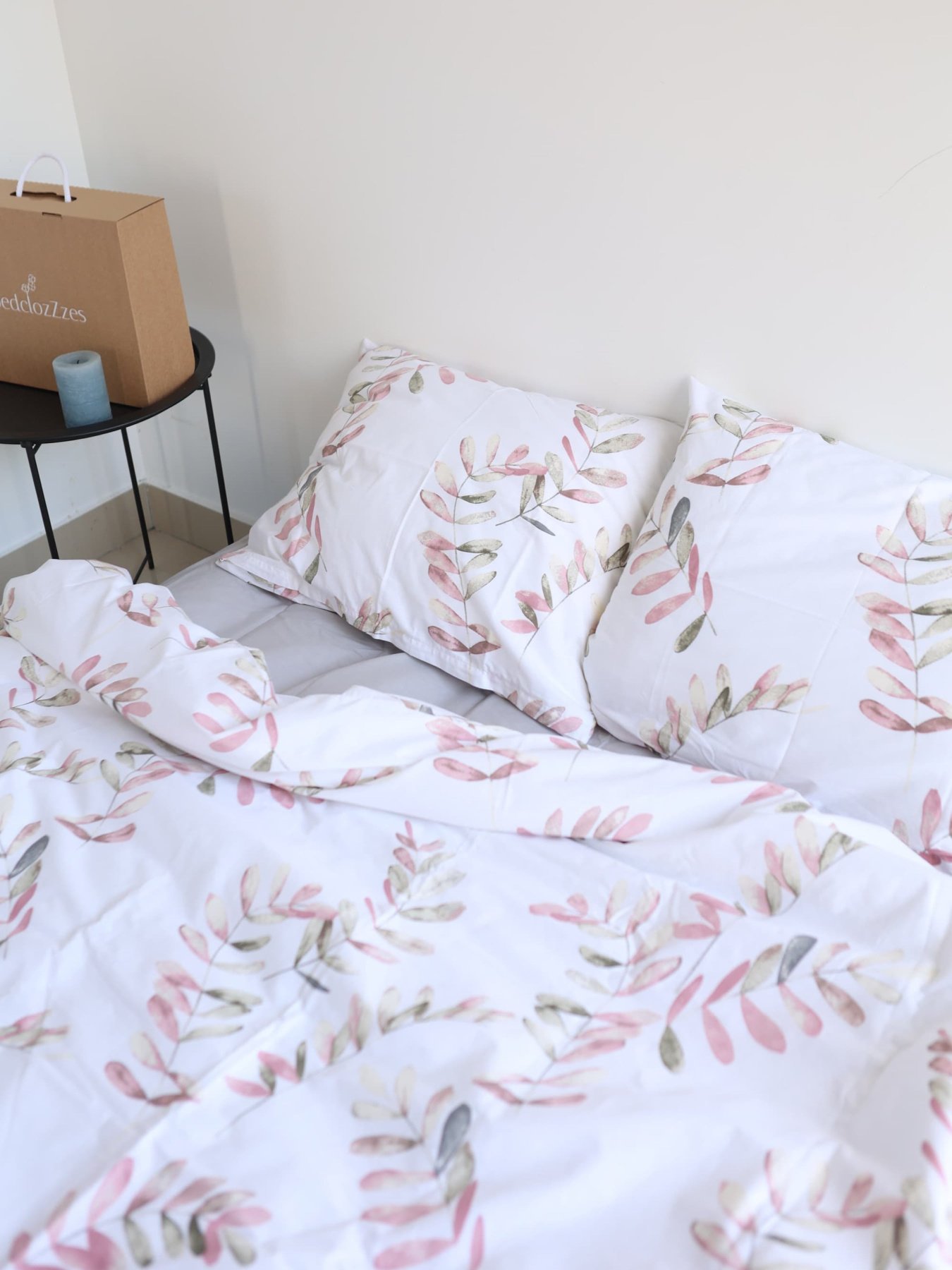 Комплект постільної білизни з тканини Ранфорс сірий колір принт Гілочки BedclozZzes модель 13127 Фото