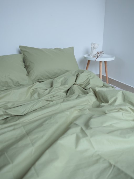 Комплект постельного белья с ткани Ранфорс Оливкового цвета BedclozZzes модель 10158 Фото