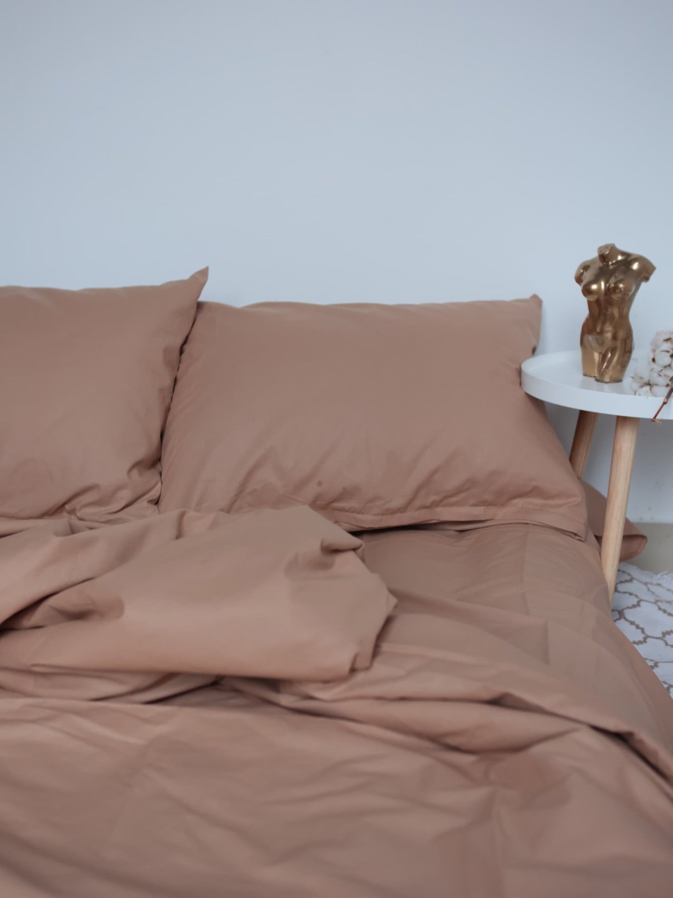 Комплект постільної білизни з тканини Ранфорс Карамельного кольору BedclozZzes модель 10143 Фото