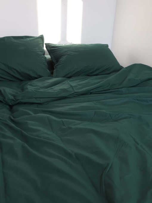 Комплект постельного белья с ткани Ранфорс Темно-зеленого цвета BedclozZzes модель 7656 Фото