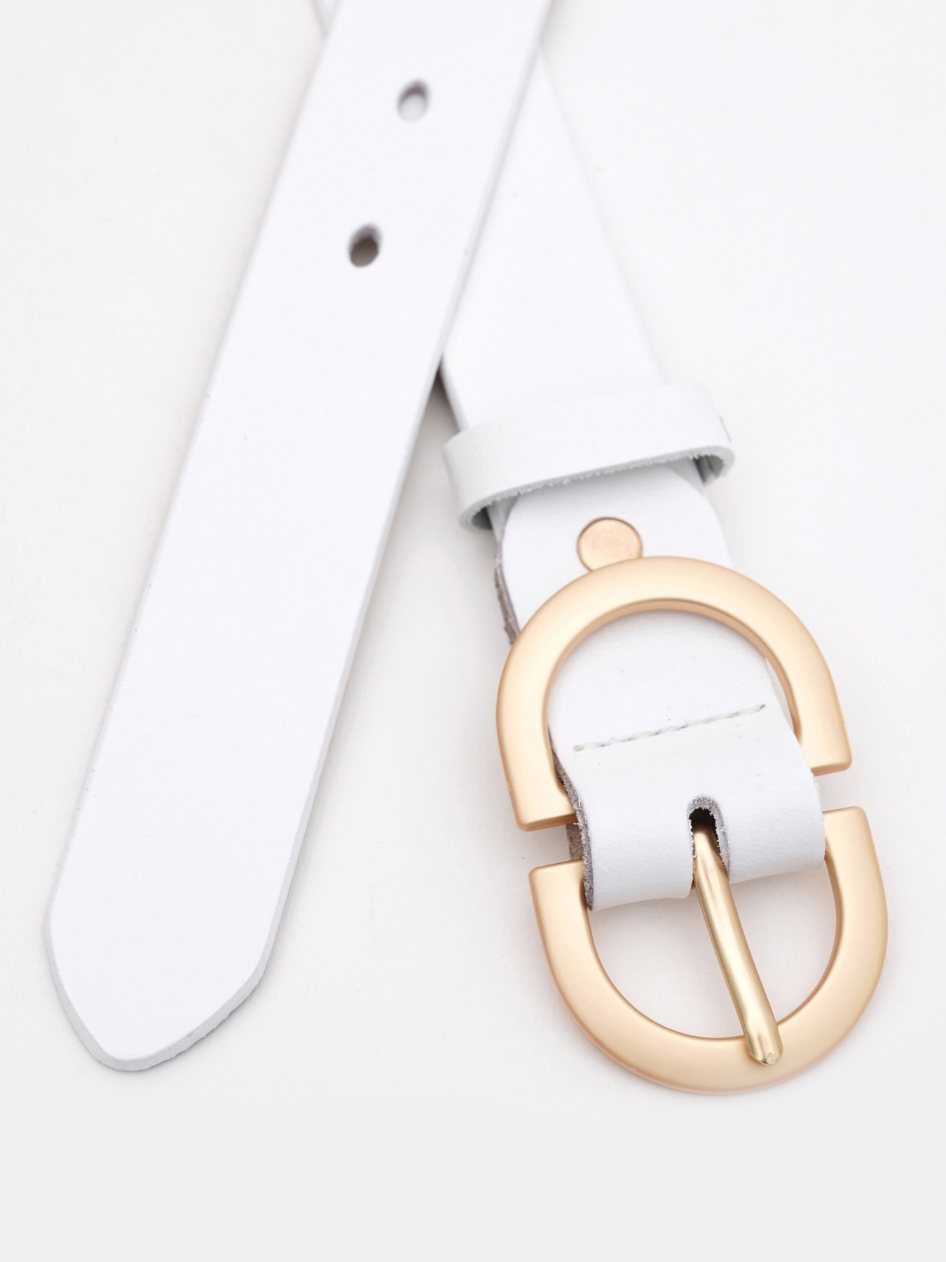 Ремень Borsa Leather модель CV1ZK105-goldwhite Фото