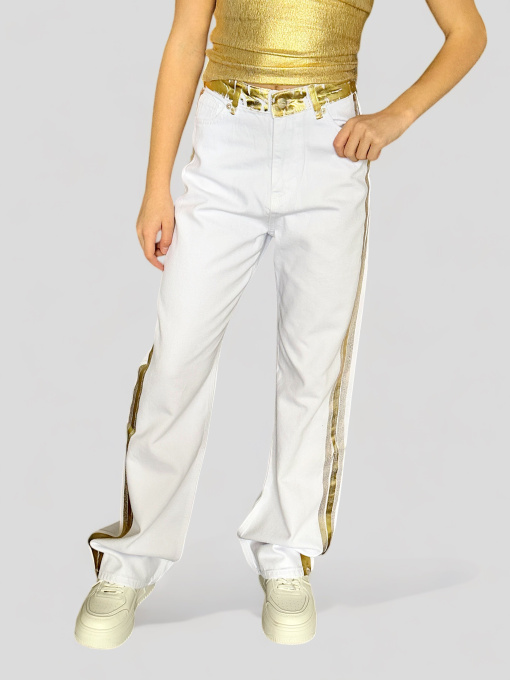 Широкие джинсы EVIE модель White-478 Фото