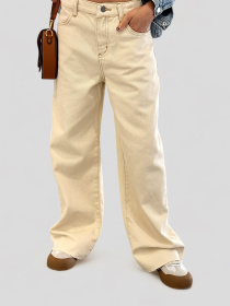 Широкі джинси EVIE модель Beige - 3236 Фото