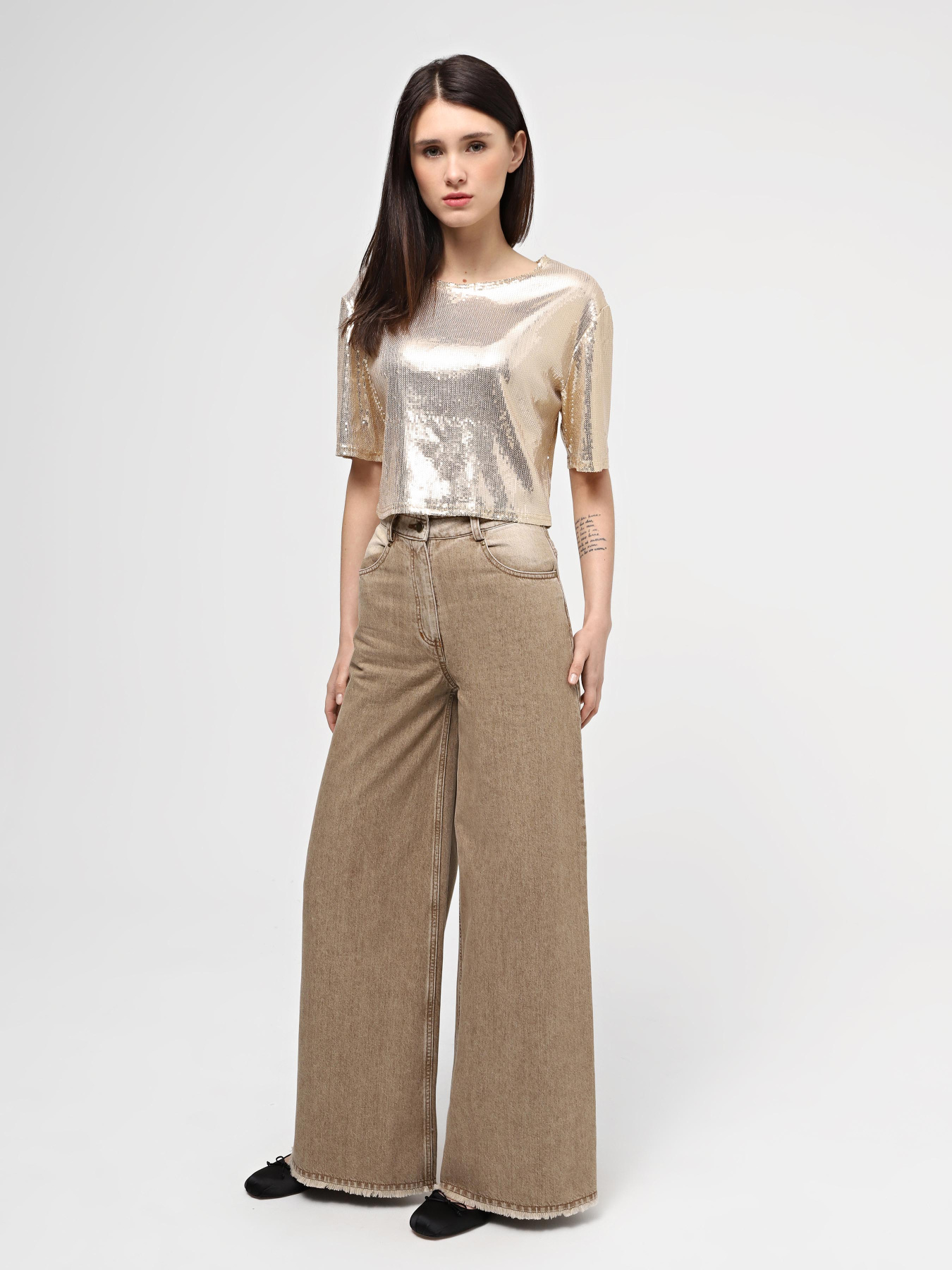 Широкі джинси A.G.N.A модель AG-2017-BEIGE Фото