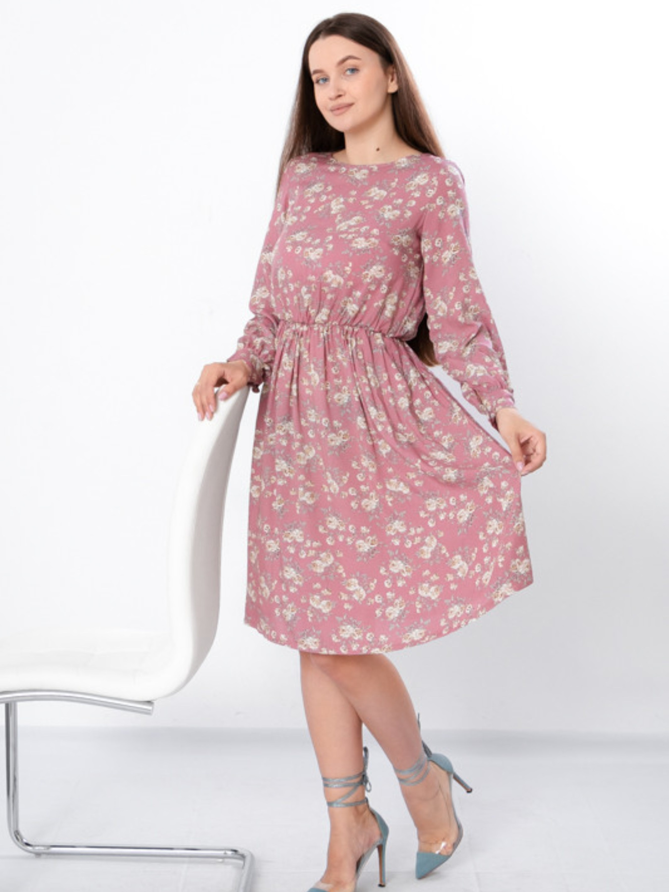 Платье миди Носи своє модель 8217-102-troqndi-pudra Фото