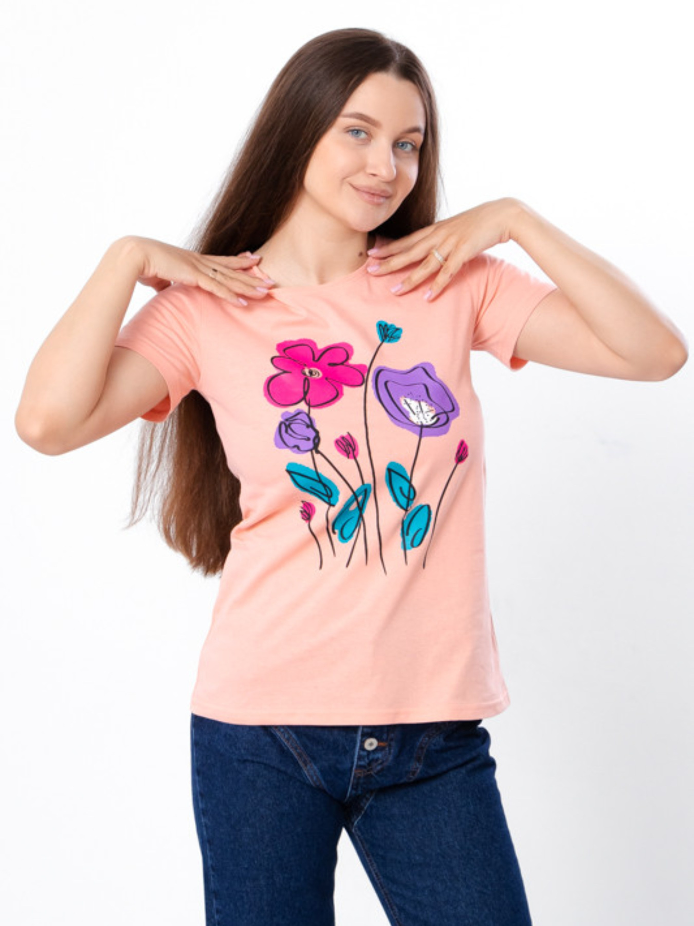 Футболка Носи своє модель 8188-001-33-2-persik-kvti Фото