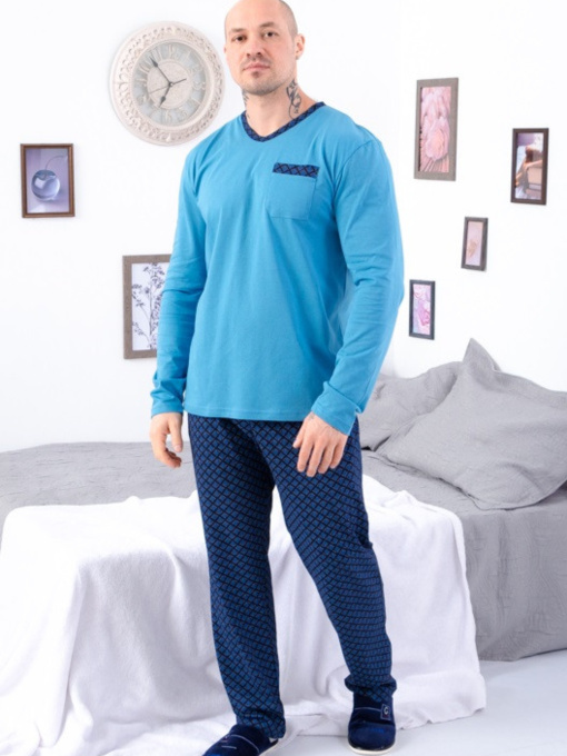 Пижама Носи своє модель 8094-002-1-rombi-ln-chornilxno-sinj Фото