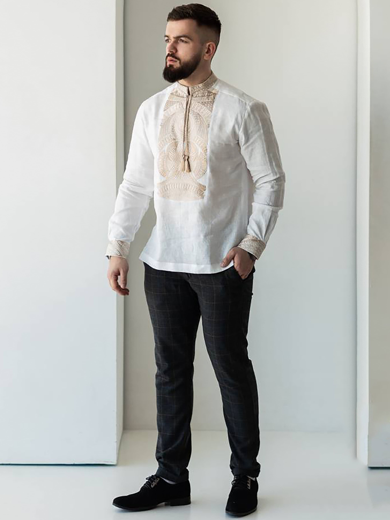 Вышитая рубашка Golden Trinity модель SIAYVO03 Фото