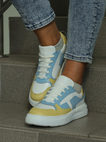 Кеды низкие Theo Leo модель LEO-3006 WH-YEL Фото