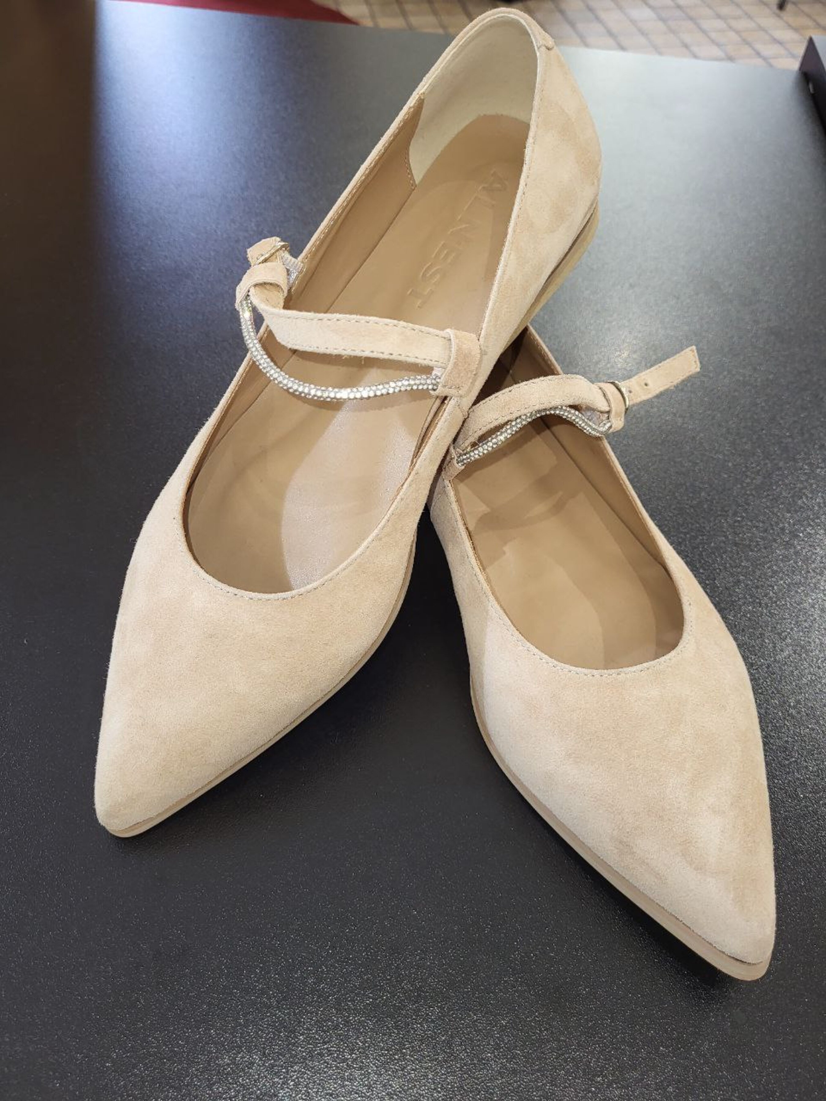 Замшеві Жіночі Балетки Alnest  (mp3561291) колір бежевий