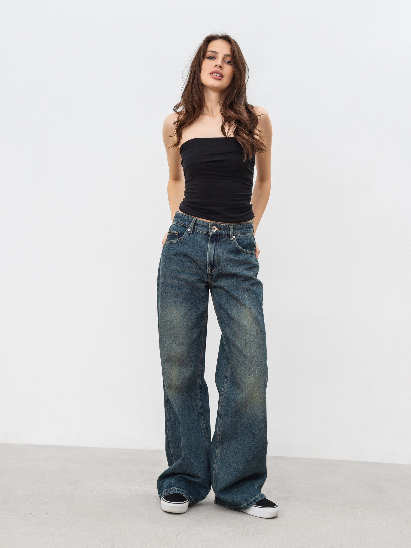 Широкі джинси Romashka Аоста модель 205038504042 Фото