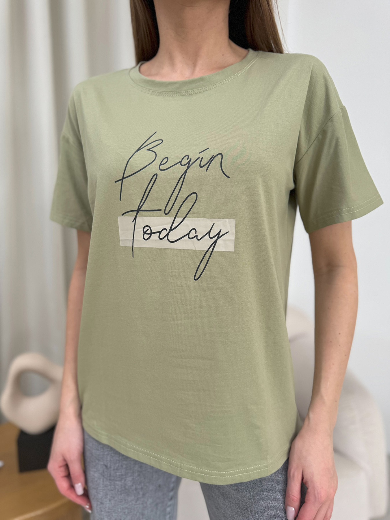 Футболка ISSA Plus модель WN20-604_хаки Фото