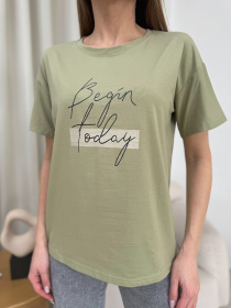 Футболка ISSA Plus модель WN20-604_хаки Фото