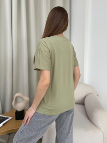 Футболка ISSA Plus модель WN20-604_хаки Футболка ISSA Plus модель WN20-604_хаки Фото