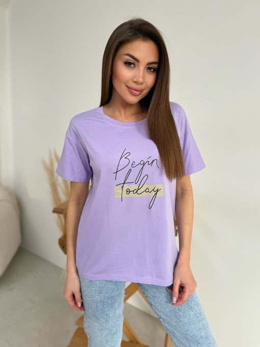 Футболка ISSA Plus модель WN20-604_сиреневый Фото