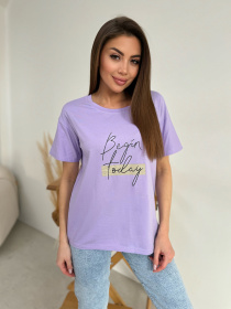 Футболка ISSA Plus модель WN20-604_сиреневый Фото