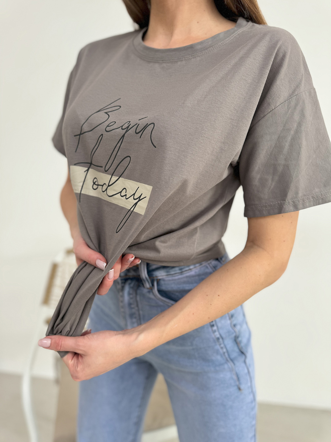 Футболка ISSA Plus модель WN20-604_серый Футболка ISSA Plus модель WN20-604_серый Фото