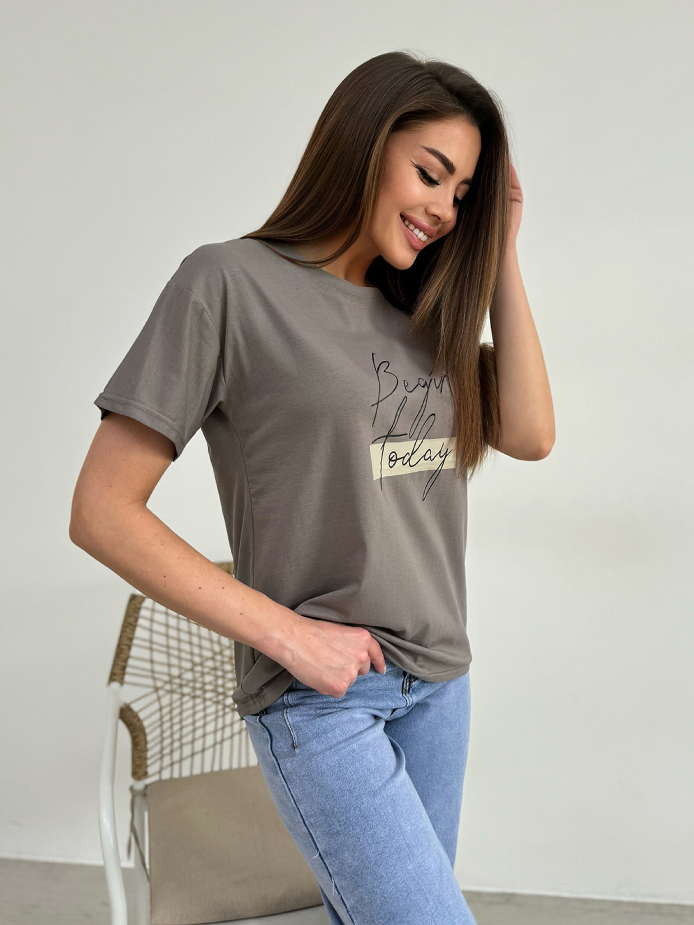 Футболка ISSA Plus модель WN20-604_серый Футболка ISSA Plus модель WN20-604_серый Фото