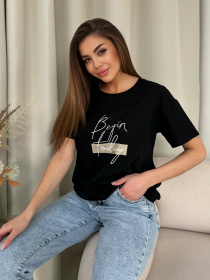 Футболка ISSA Plus модель WN20-604_черный Футболка ISSA Plus модель WN20-604_черный Фото