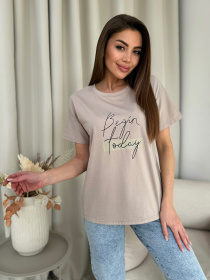 Футболка ISSA Plus модель WN20-604_бежевый Фото