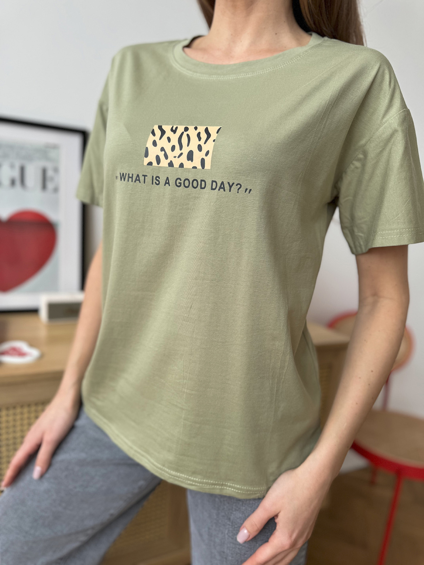 Футболка ISSA Plus модель WN20-605_хаки Фото