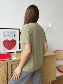 Футболка ISSA Plus модель WN20-605_хаки Футболка ISSA Plus модель WN20-605_хаки Фото