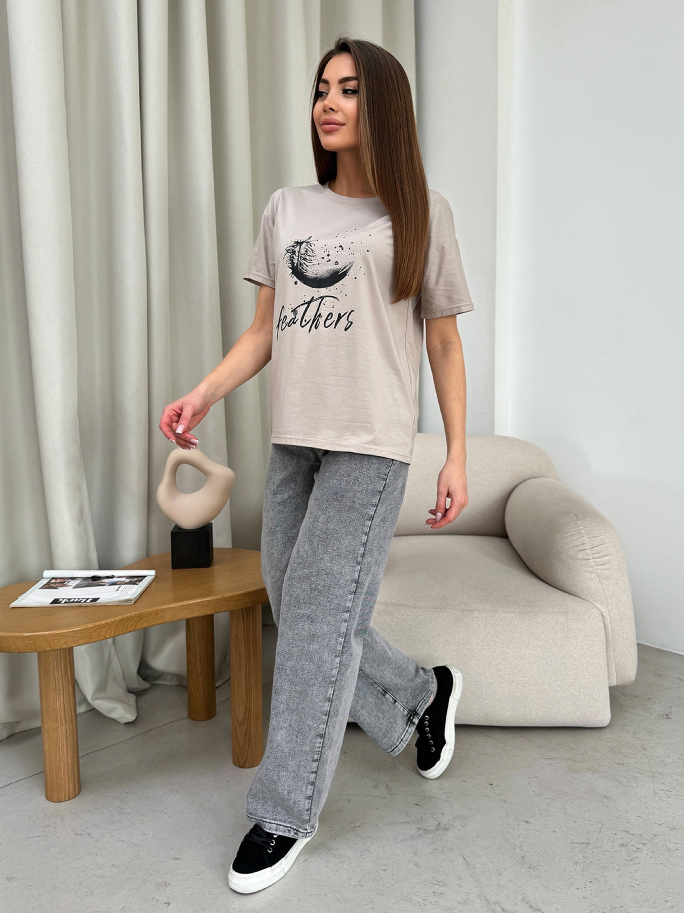 Футболка ISSA Plus модель WN20-606_бежевый Фото