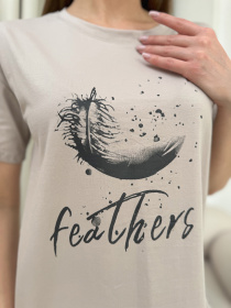 Футболка ISSA Plus модель WN20-606_бежевый Футболка ISSA Plus модель WN20-606_бежевый Фото