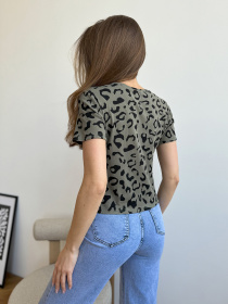 Футболка ISSA Plus модель WN20-607_хаки Футболка ISSA Plus модель WN20-607_хаки Фото