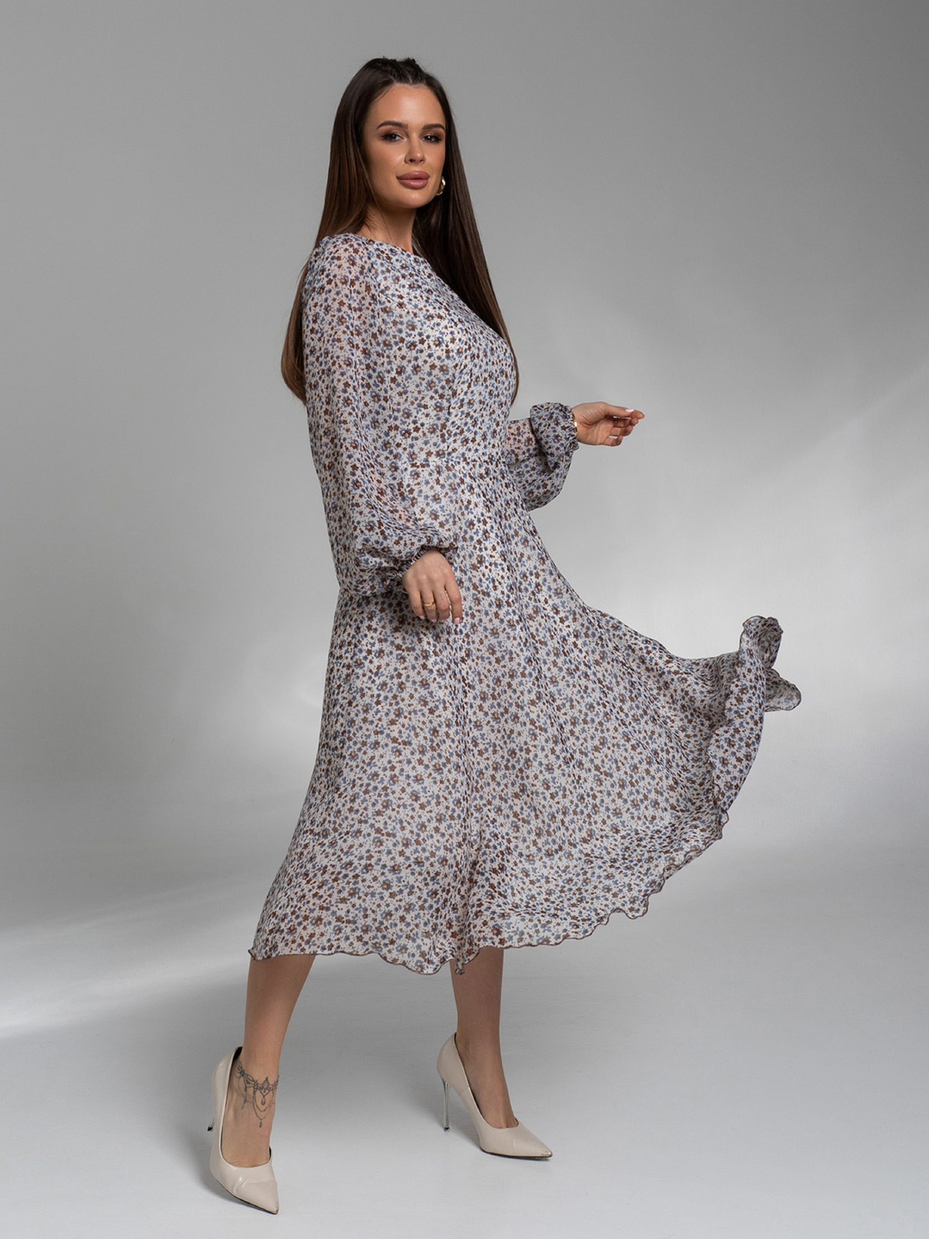 Платье миди ISSA Plus модель 14574_мультиколор Фото