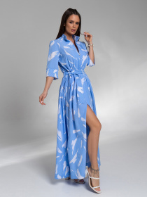 Платье макси ISSA Plus модель 14579_голубой Фото