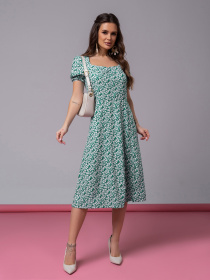 Платье миди ISSA Plus модель SA-521_зеленый Фото