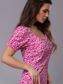 Сукня міді ISSA Plus модель SA-521_малиновый Фото