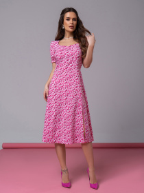 Сукня міді ISSA Plus модель SA-521_малиновый Фото