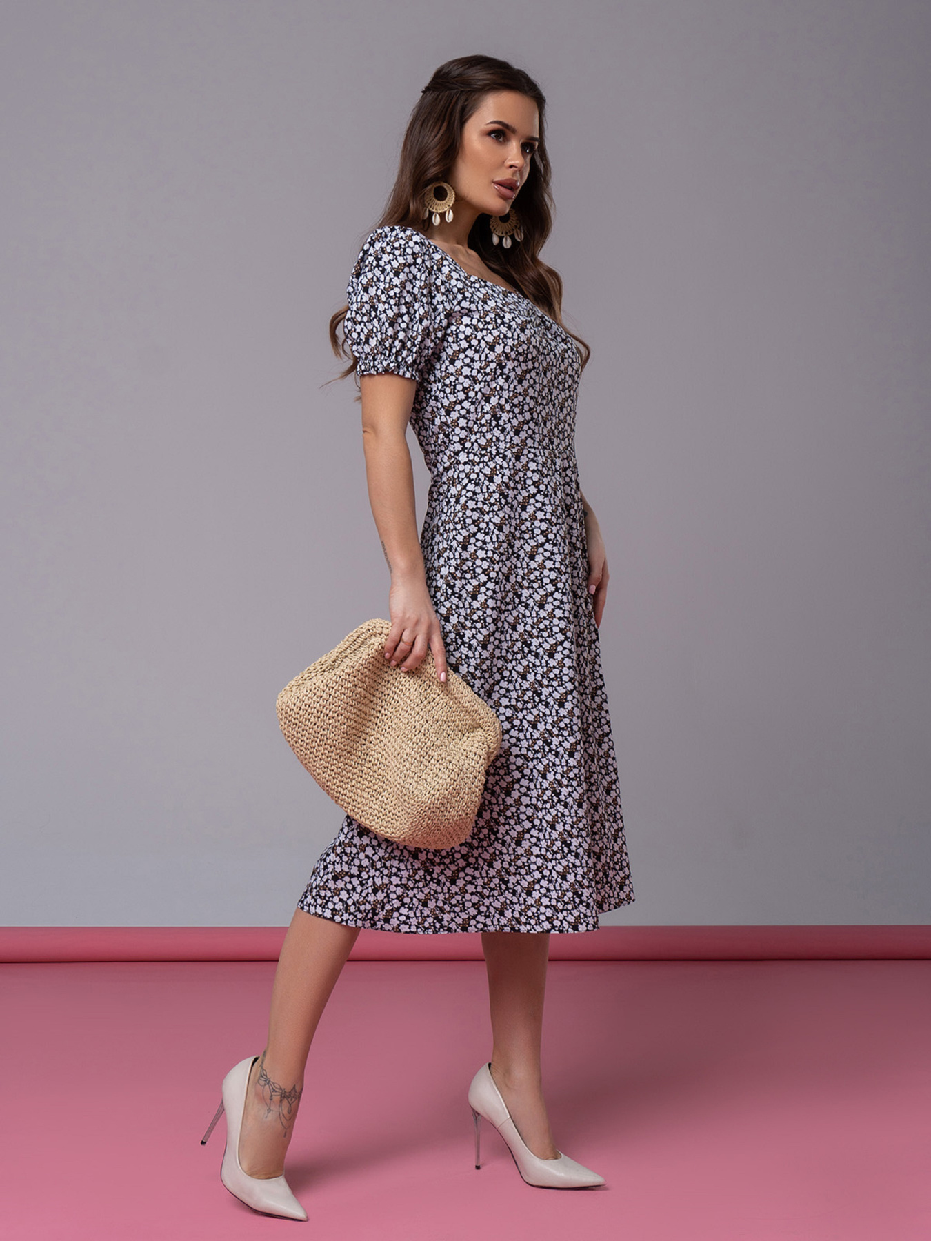 Сукня міді ISSA Plus модель SA-521_черный Фото