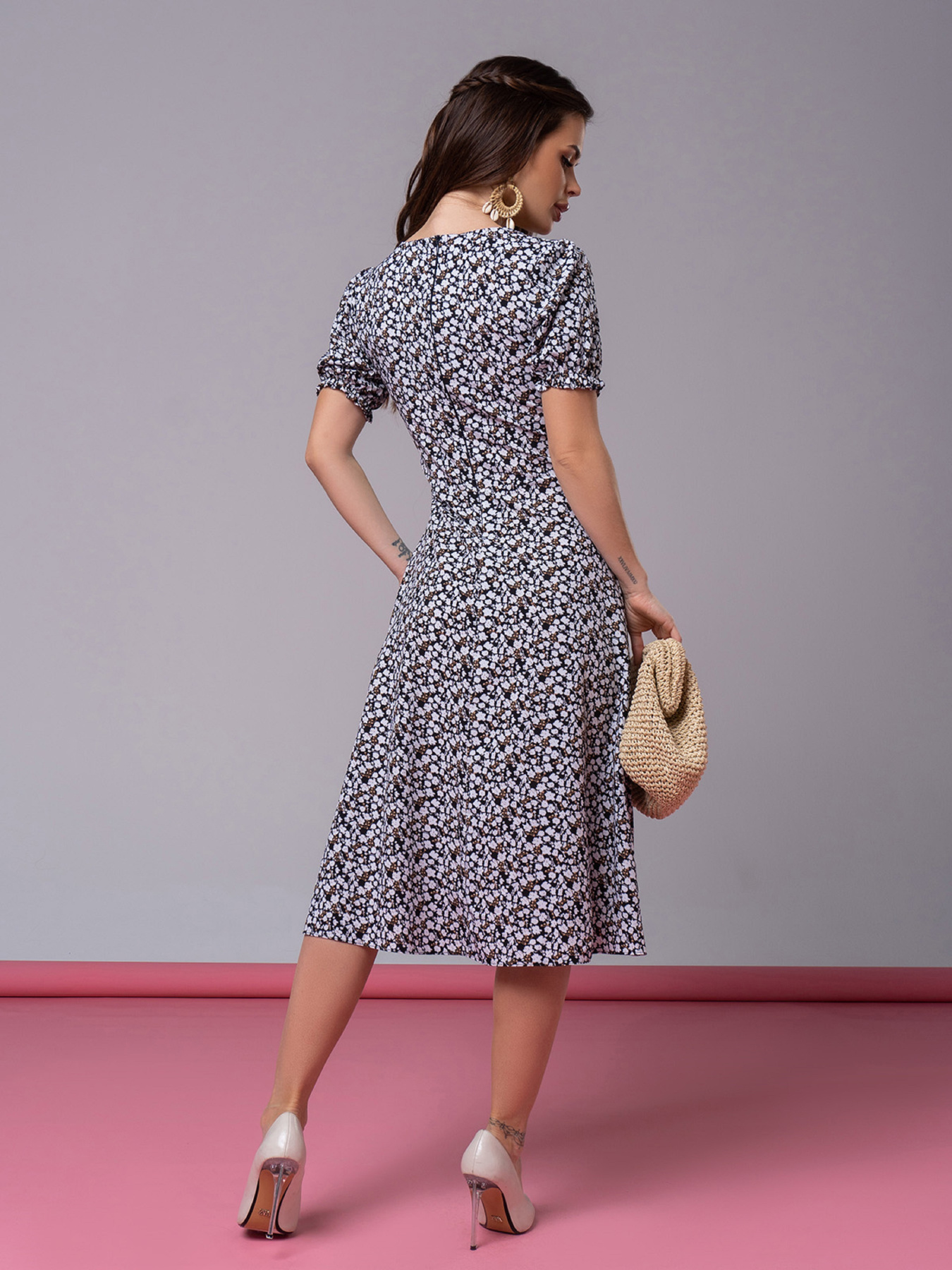 Сукня міді ISSA Plus модель SA-521_черный Фото