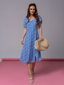 Платье миди ISSA Plus модель SA-521_синий Фото