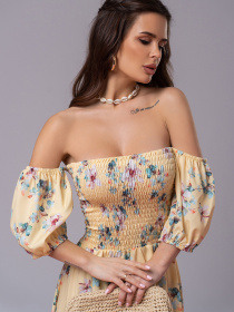 Сукня максі ISSA Plus модель SA-523_желтый Фото