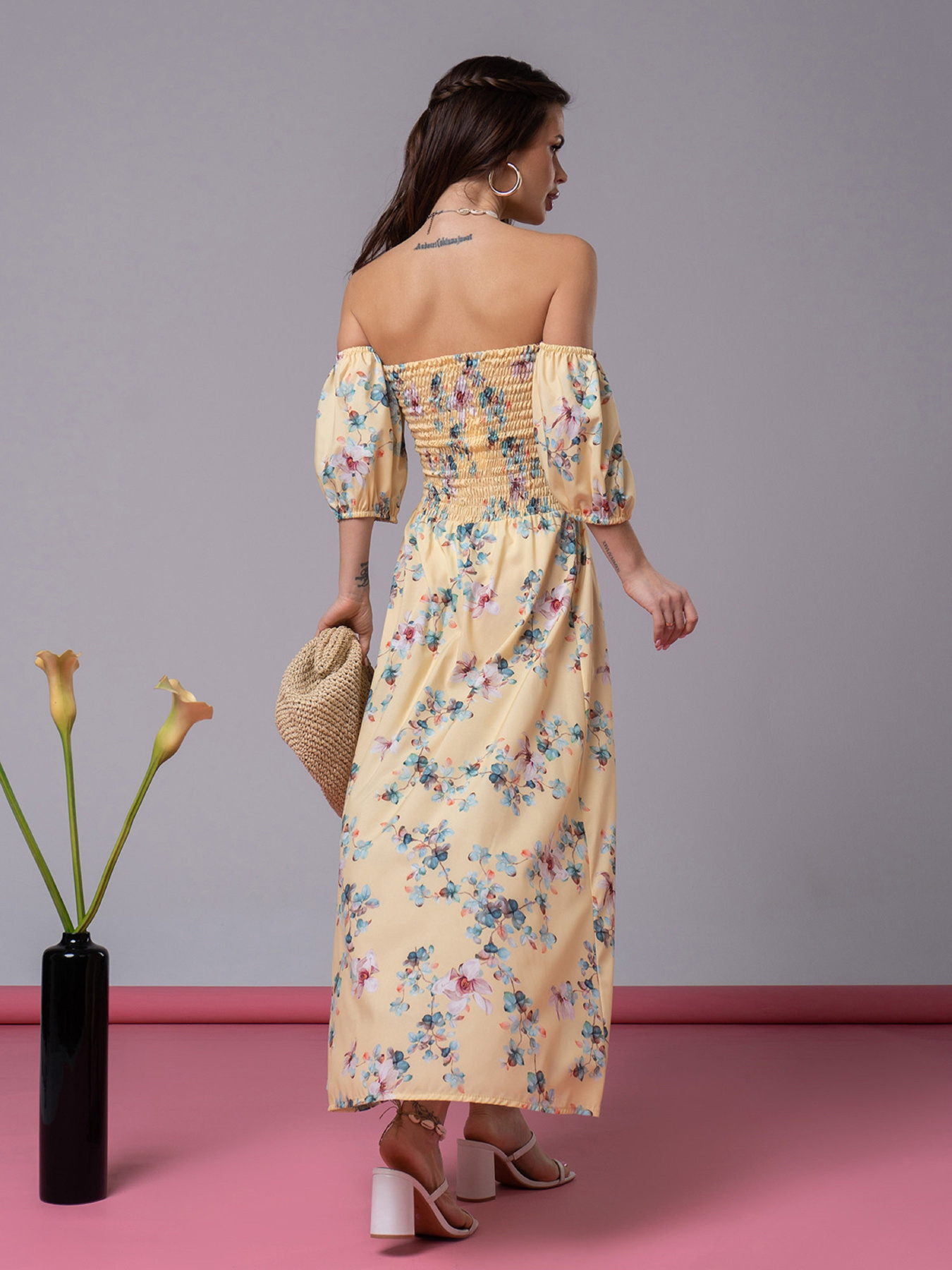 Сукня максі ISSA Plus модель SA-523_желтый Фото