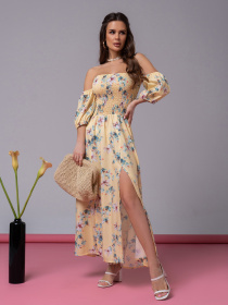 Сукня максі ISSA Plus модель SA-523_желтый Фото