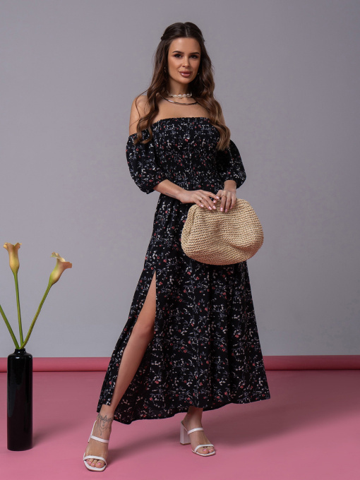 Платье макси ISSA Plus модель SA-524_черный Фото