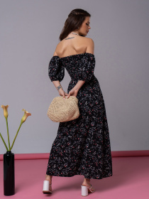 Платье макси ISSA Plus модель SA-524_черный Фото