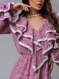 Платье мини ISSA Plus модель 14590_розовый Фото