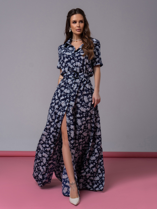 Платье макси ISSA Plus модель 14597_синий Фото