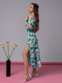 Сукня міді ISSA Plus модель 14600_зеленый Фото