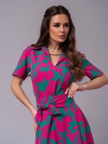 Платье мини ISSA Plus модель 14606_малиновый Фото