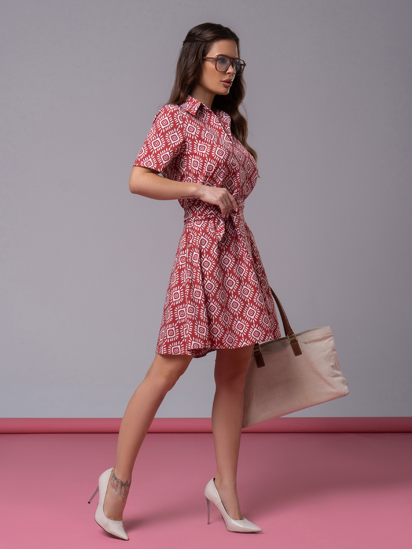 Платье мини ISSA Plus модель 14607_терракотовый Фото