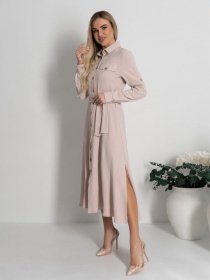 Платье миди ISSA Plus модель SA-418A_бежевый Фото