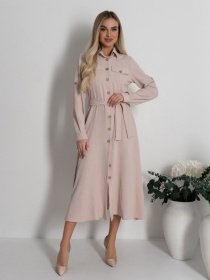 Платье миди ISSA Plus модель SA-418A_бежевый Фото