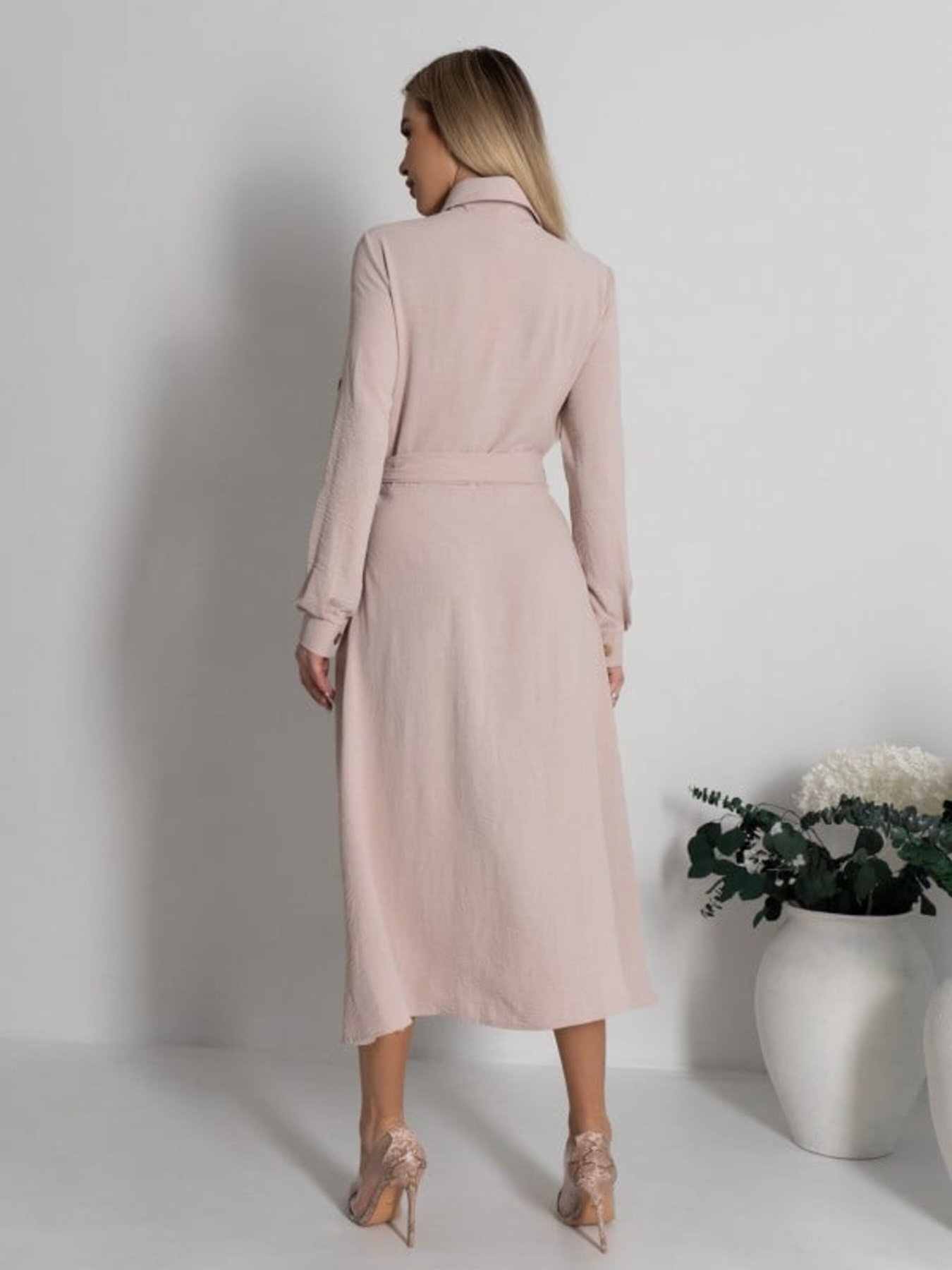 Платье миди ISSA Plus модель SA-418A_бежевый Фото